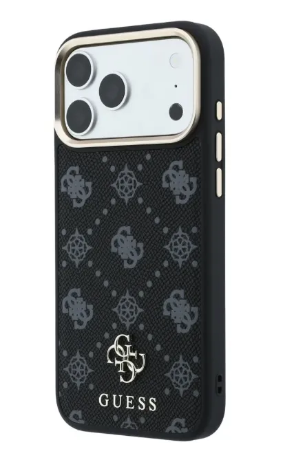 GUESS CARCASA MAGSAFE PEONY 4G SMALL LOGO IPHONE 18 PRO/17 PRO NEGRO