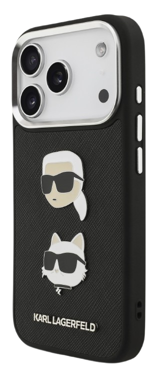 KARL LAGERFELD CARCASA GRAINED K&C HEADS IPHONE 18 PRO MAX/17 PRO MAX NEGRO