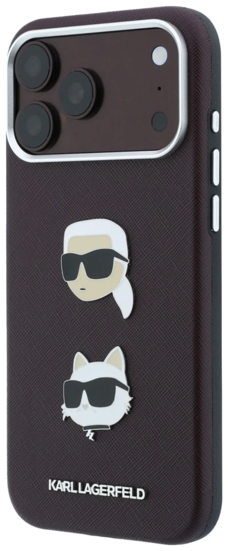 KARL LAGERFELD CARCASA GRAINED K&C HEADS IPHONE 18 PRO MAX/17 PRO MAX BURDEOS
