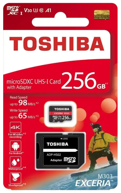 TOSHIBA TARJETA MEMORIA EXCERIA M303 MICROSDXC 256GB 4K