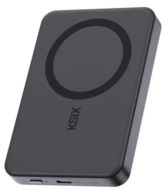 KSIX BATERIA MAGNETICA SLIM DISPLAY 10000mAh PD 20W NEGRO