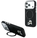 KARL LAGERFELD CARCASA MAGSAFE SOPORTE 360º K&C PIN IPHONE 18 PRO/17 PRO NEGRO