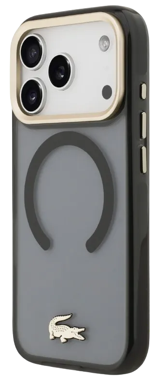 [LCHMP18LUFWAK] LACOSTE CARCASA MAGSAFE SHOCKPROOF IPHONE 18 PRO/17 PRO DORADO/NEGRO