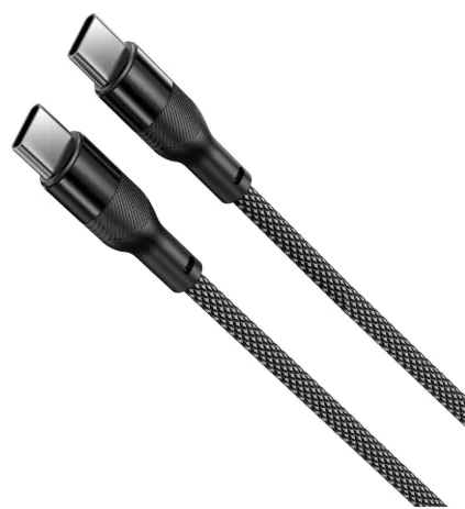 KSIX CABLE TRENZADO 60W TIPO C - TIPO C 1m NEGRO