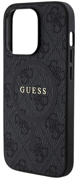 GUESS CARCASA MAGSAFE RING CLASSIC LOGO IPHONE 16 PRO NEGRO