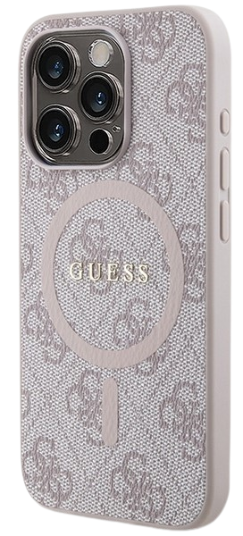 GUESS CARCASA MAGSAFE RING CLASSIC LOGO IPHONE 16 PRO MAX ROSA