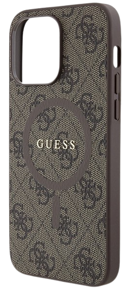 GUESS CARCASA MAGSAFE RING CLASSIC LOGO IPHONE 16 PRO MAX MARRON