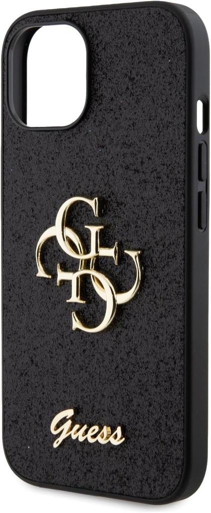 GUESS CARCASA GLITTER 4G IPHONE 16 NEGRO