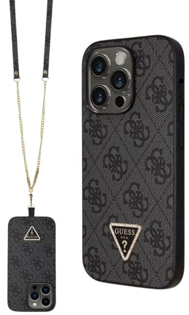 GUESS CARCASA STRASS CROSSBODY IPHONE 16 PRO MAX NEGRO