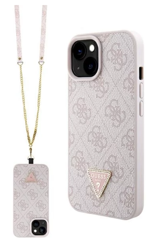 GUESS CARCASA STRASS CROSSBODY IPHONE 16 PLUS ROSA