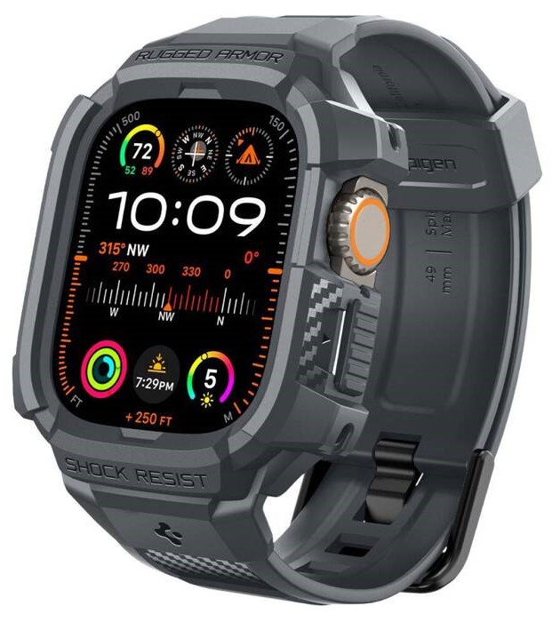 SPIGEN CARCASA/CORREA RUGGED ARMOR APPLE WATCH  ULTRA/ULTRA 2 49mm GRIS OSCURO