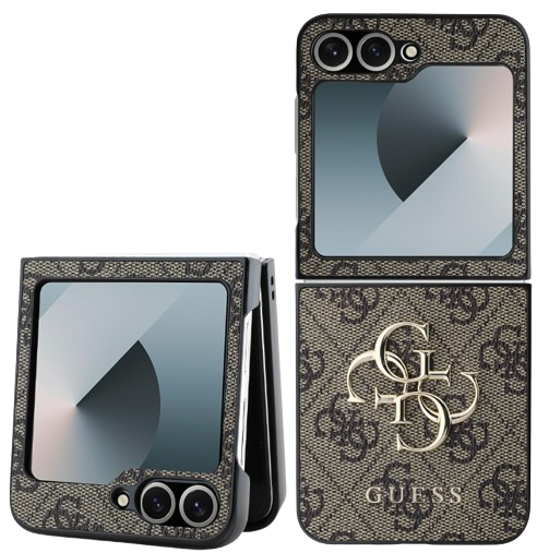 GUESS CARCASA 4G METAL LOGO SAMSUNG FLIP 6 MARRON