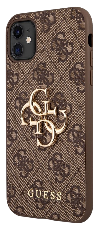 GUESS CARCASA METAL LOGO IPHONE 11 MARRON