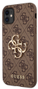 GUESS CARCASA METAL LOGO IPHONE 11 MARRON