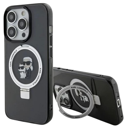 KARL LAGERFELD CARCASA MAGSAFE RINGSTAND KC IPHONE 16 PRO NEGRO