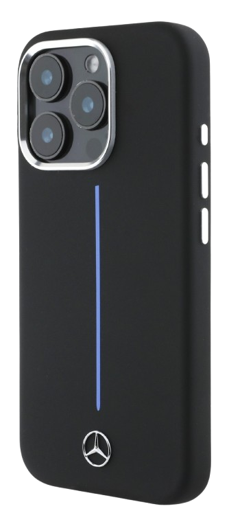 MERCEDES BENZ CARCASA MAGSAFE SILICONE STRIPE IPHONE 16 PRO MAX NEGRO