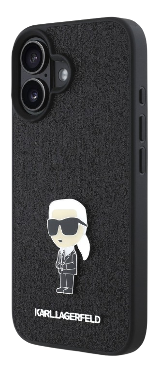 KARL LAGERFELD CARCASA GLITTER PIN IPHONE 16 PLUS NEGRO