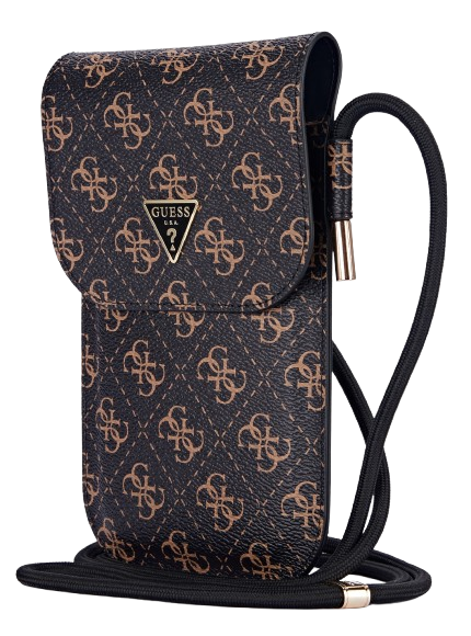 GUESS BANDOLERA 4G TRIANGLE CORD NEGRO