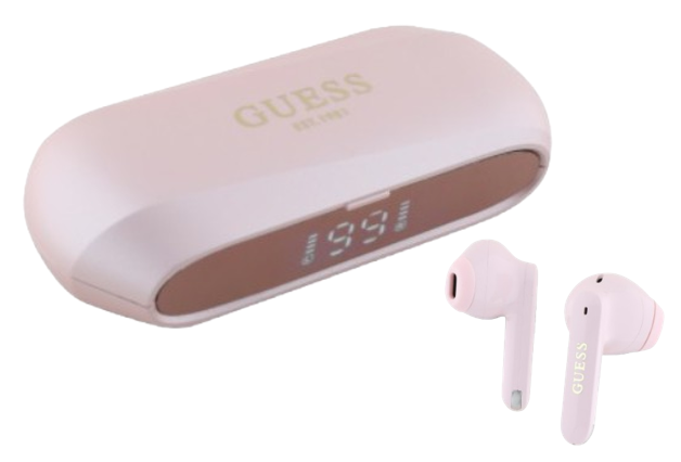 GUESS AURICULAR TWS METALLIC LOGO ROSA