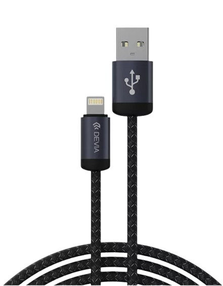 DEVIA CABLE GRACIOUS USB - LIGHTNING 2.4A V2 1M NEGRO