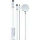 DEVIA CABLE 3 EN 1 USB-C/LIGHTNING/APPLE WATCH BLANCO