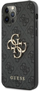 GUESS CARCASA METAL LOGO IPHONE 12 / PRO NEGRO