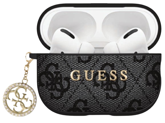 GUESS FUNDA 4G STRASS CHARM AIRPODS 4 NEGRO