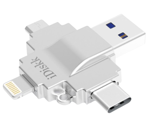 IDISKK U022 LECTOR 4 EN 1 USB/USB-C/LIGHTNING/MICRO USB 64GB