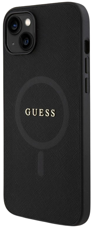 GUESS CARCASA SAFFIANO MAGSAFE IPHONE 15 PLUS NEGRO