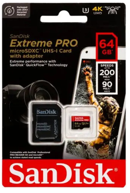 SANDISK EXTREME PRO A2 MICROSDXC 64GB