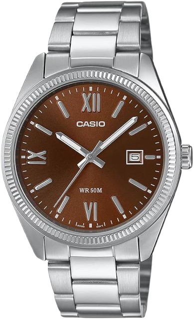CASIO RELOJ MTP-1302DD-5A ESFERA MARRON CORREA ACERO