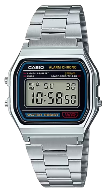 CASIO RELOJ A-158WA-1D VINTAGE PLATA