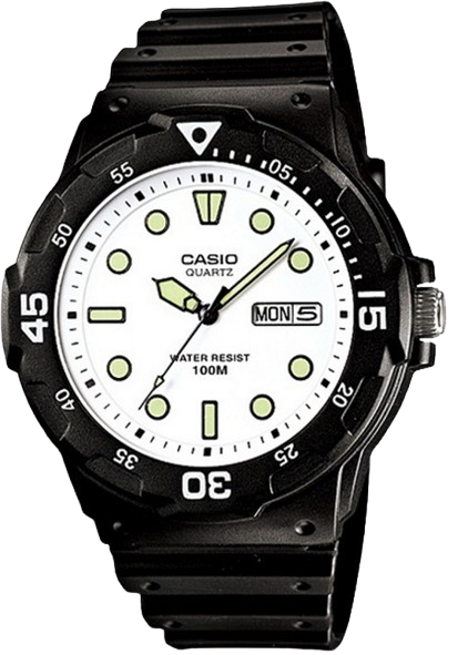 CASIO RELOJ MRW-200H-7E ESFERA BLANCA / CORREA NEGRA