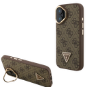 GUESS CARCASA MAGSAFE 4G TRIANGLE SOPORTE CAMARA IPHONE 16 MARRON