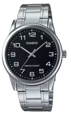 CASIO RELOJ MTP-V001D-1B ESFERA NEGRA / ACERO