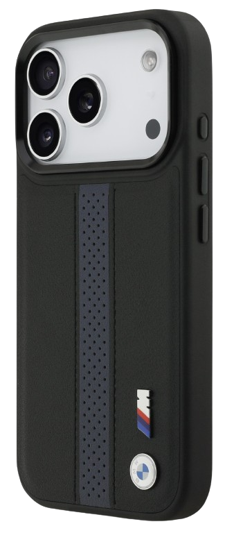 BMW CARCASA MAGSAFE BLUE STRIPE IPHONE 17 PRO MAX NEGRO