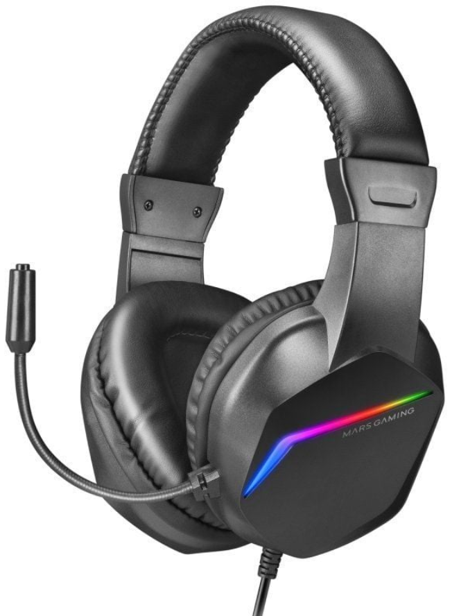 MARS GAMING AURICULARES RGB MH122 JACK NEGRO