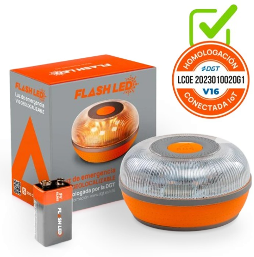 FLASHLED BALIZA V16 SOS HOMOLOGADA SIM INCLUIDA HASTA 2038