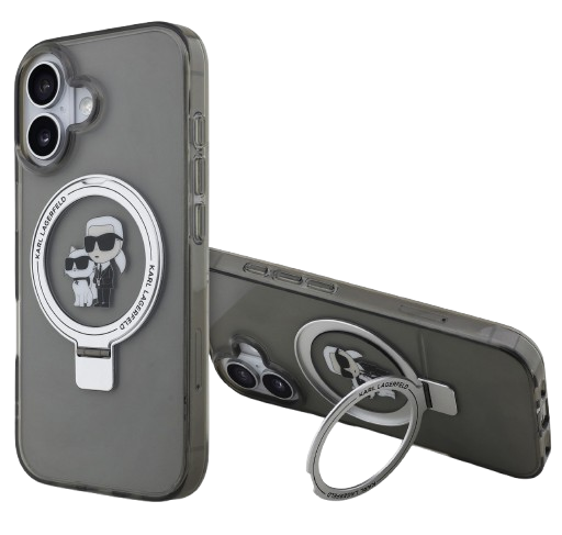 KARL LAGERFELD CARCASA MAGSAFE RINGSTAND IPHONE 17 NEGRO