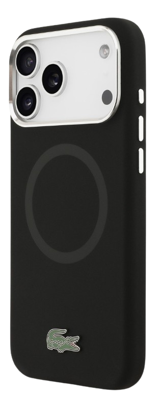 LACOSTE CARCASA MAGSAFE SILICONE CROC IPHONE 17 PRO MAX NEGRO