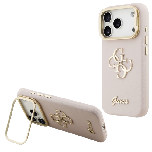 GUESS CARCASA GRAINED 4G SOPORTE CAMARA IPHONE 17 PRO MAX ROSA