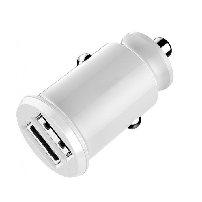 DEVIA CARGADOR COCHE DOBLE USB BLANCO