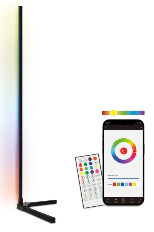 KSIX LAMPARA ESQUINERA RGB 1,4m