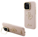 GUESS CARCASA GRAINED 4G SOPORTE CAMARA IPHONE 15 PRO MAX ROSA