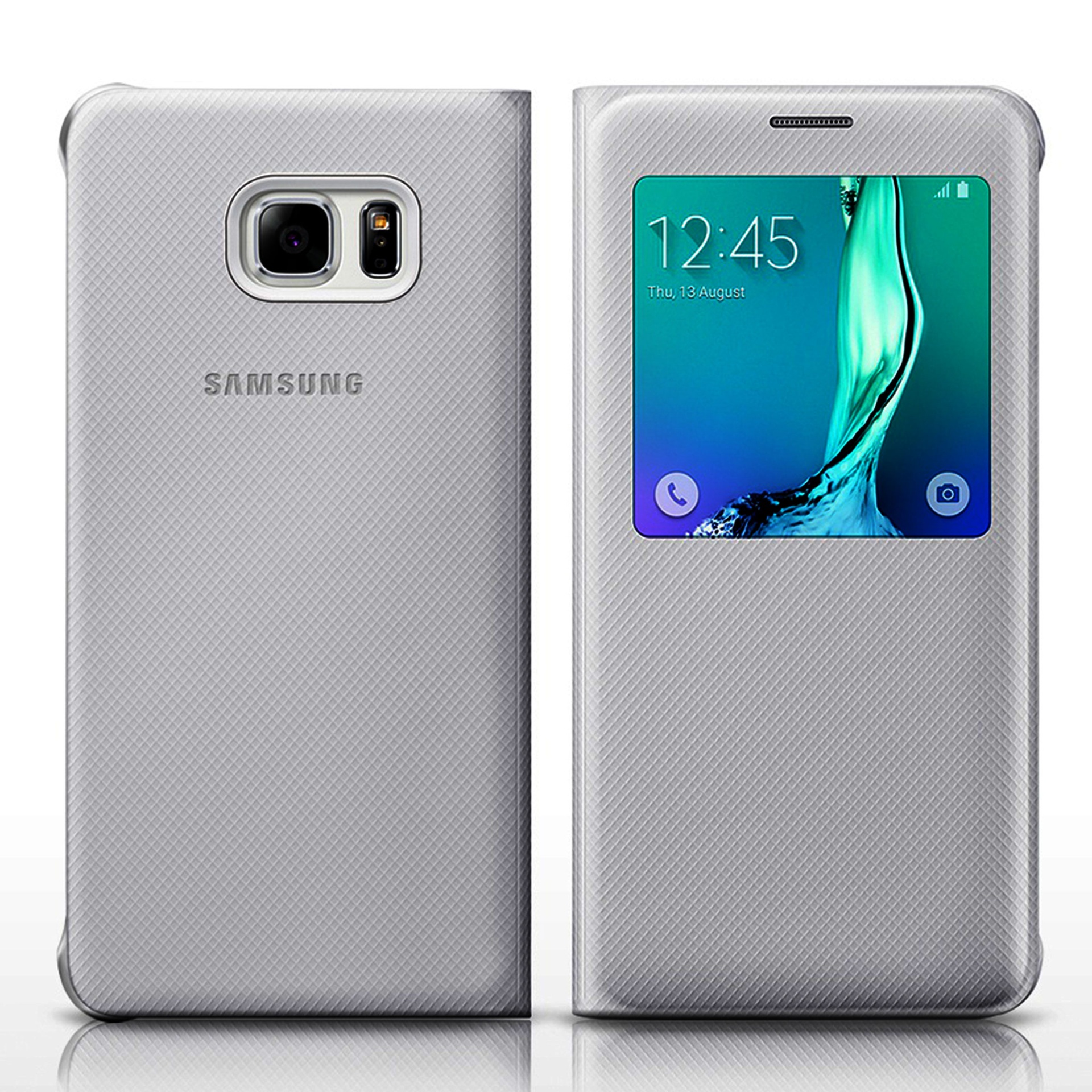 SAMSUNG FUNDA CLEAR VIEW GALAXY S6 EDGE+ PLATA