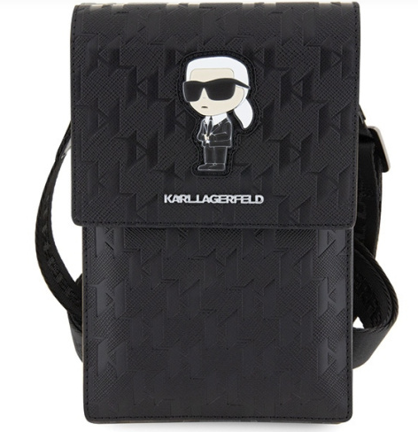 KARL LAGERFELD BANDOLERA SAFFIANO IKONIK NEGRO