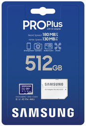 [MB-MD512SA/EU] SAMSUNG TARJETA MICRO SDXC CLASE 10 PRO PLUS 512GB 180MBs