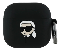 [KLA4RUNIKK] KARL LAGERFELD FUNDA SILICONA 3D NFT AIRPODS 4 NEGRO