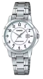 [LTPV004D7BUDF] CASIO RELOJ LTP-V004D-7BUDF ESFERA BLANCA / CORREA PLATEADA