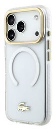 [LCHMP17XUFWAH] LACOSTE CARCASA MAGSAFE SHOCKPROOF IPHONE 17 PRO MAX DORADO/BLANCO